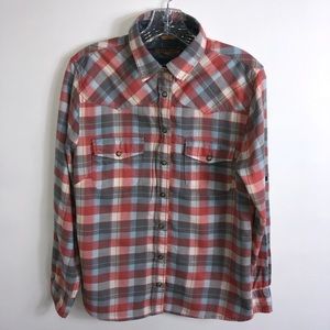 JACHS Girlfriend Plaid Snap Buttons Shirt Size S Gorpcore